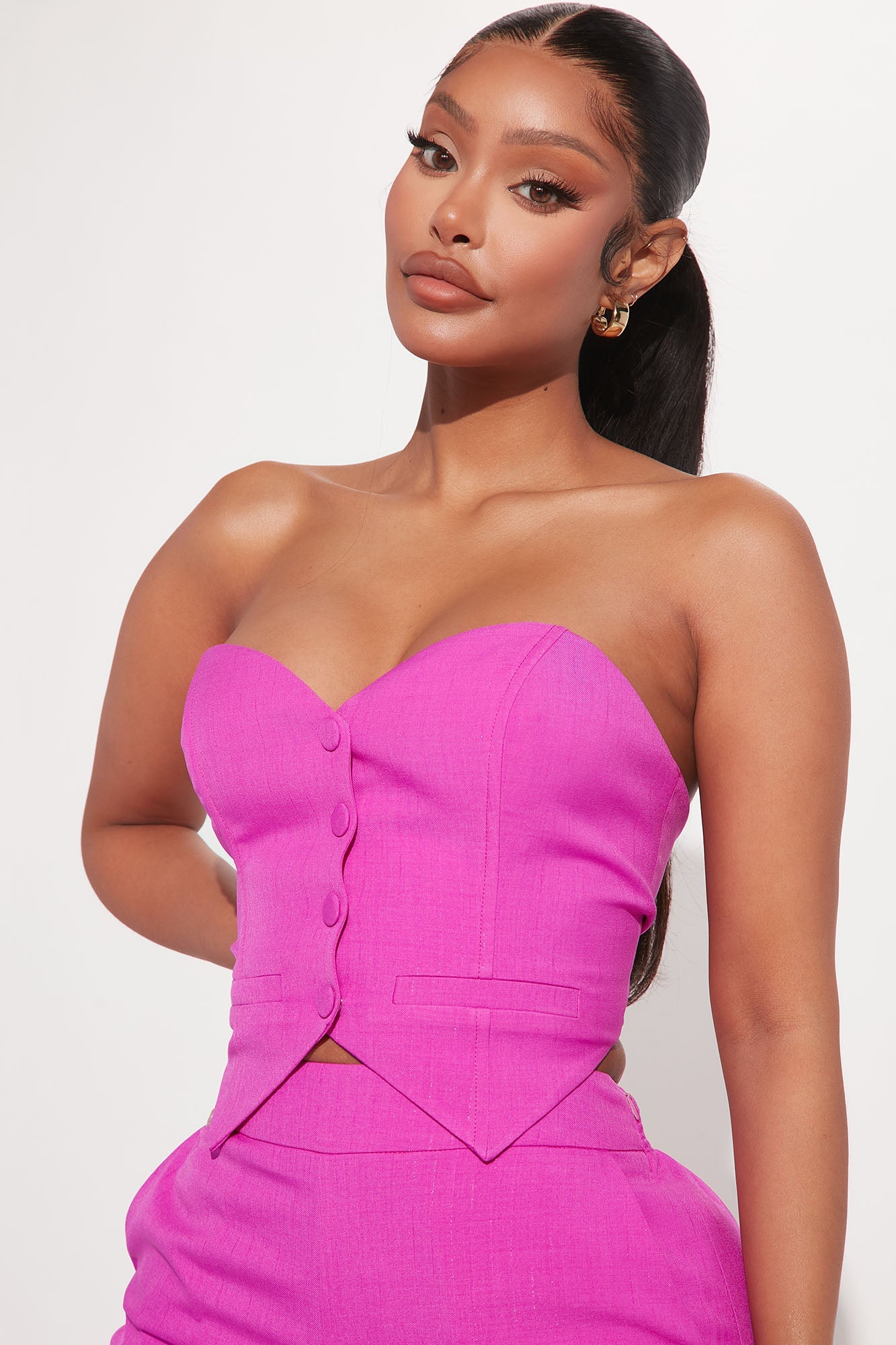 Amelia Two Piece Pant Suit - Fuchsia