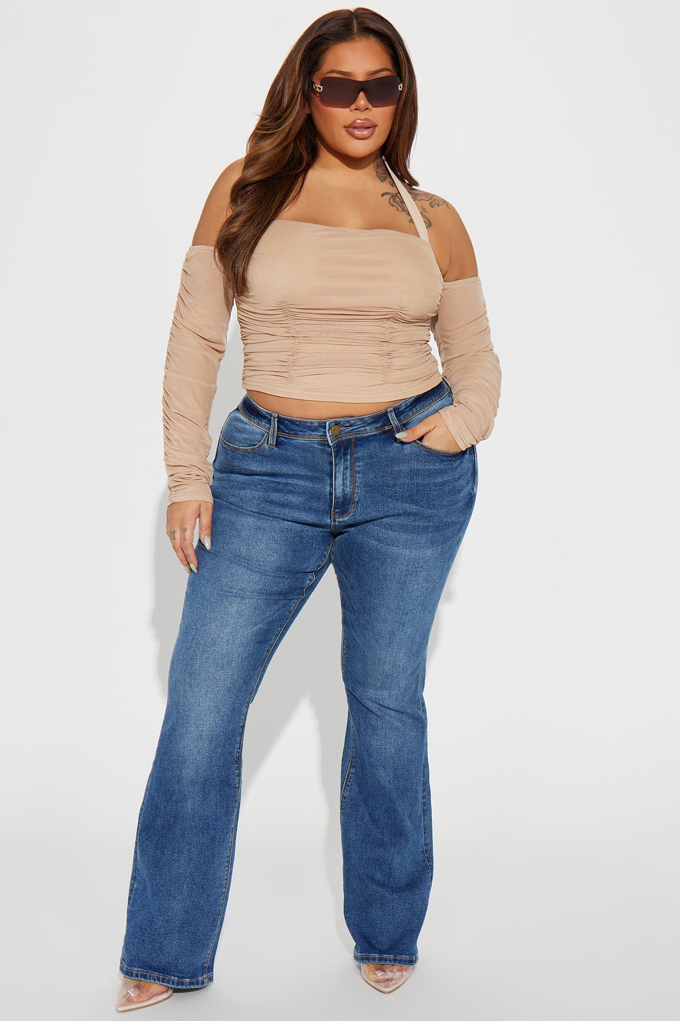 Lost Without You Soft Stretch Bootcut Jeans - Dark Wash