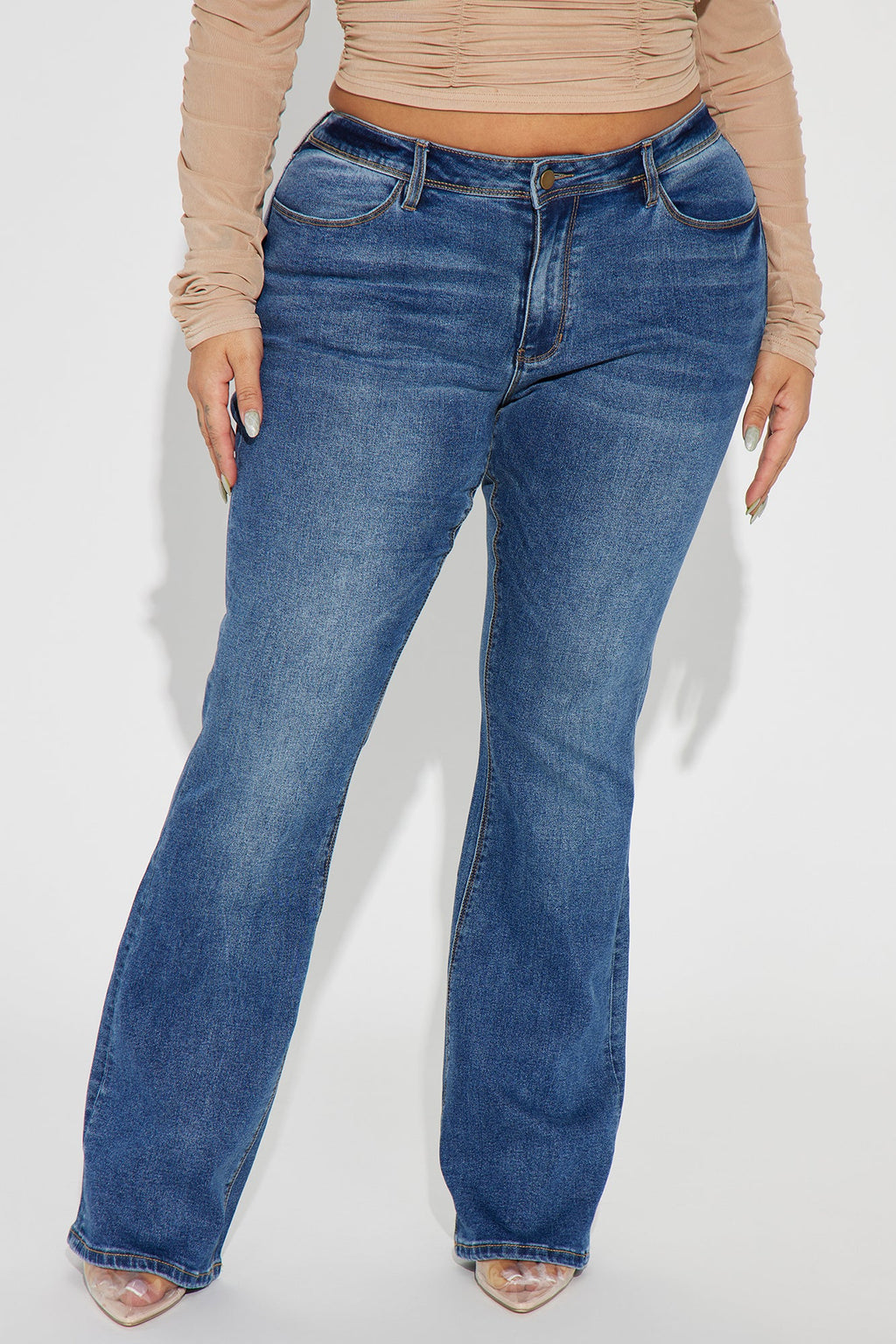 Lost Without You Soft Stretch Bootcut Jeans - Dark Wash