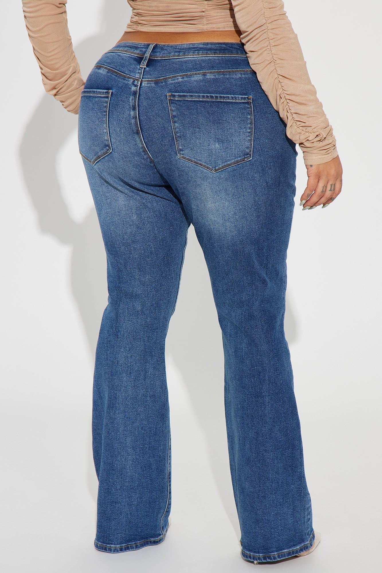 Lost Without You Soft Stretch Bootcut Jeans - Dark Wash