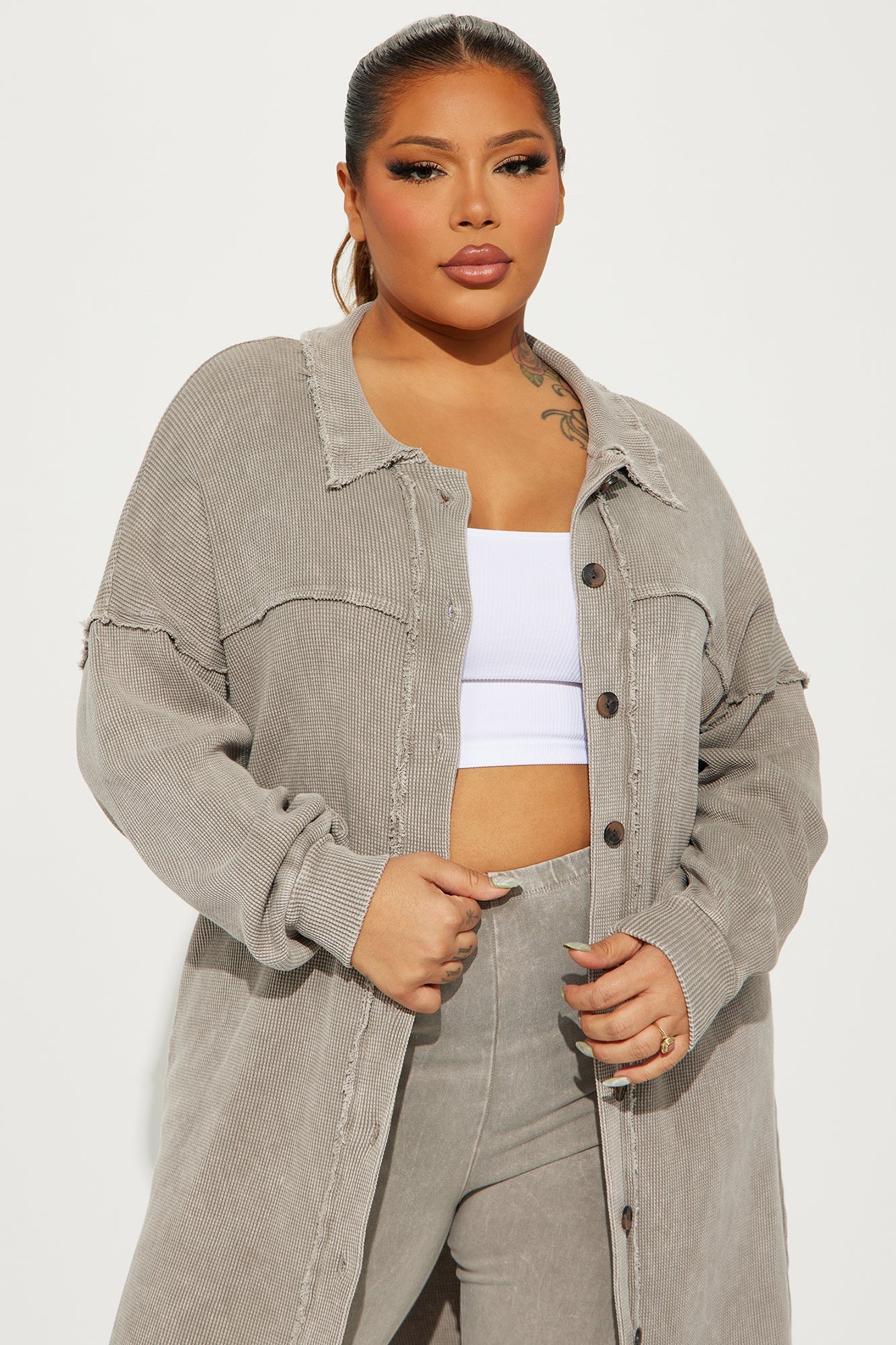 Cece Washed Legging Set - Taupe