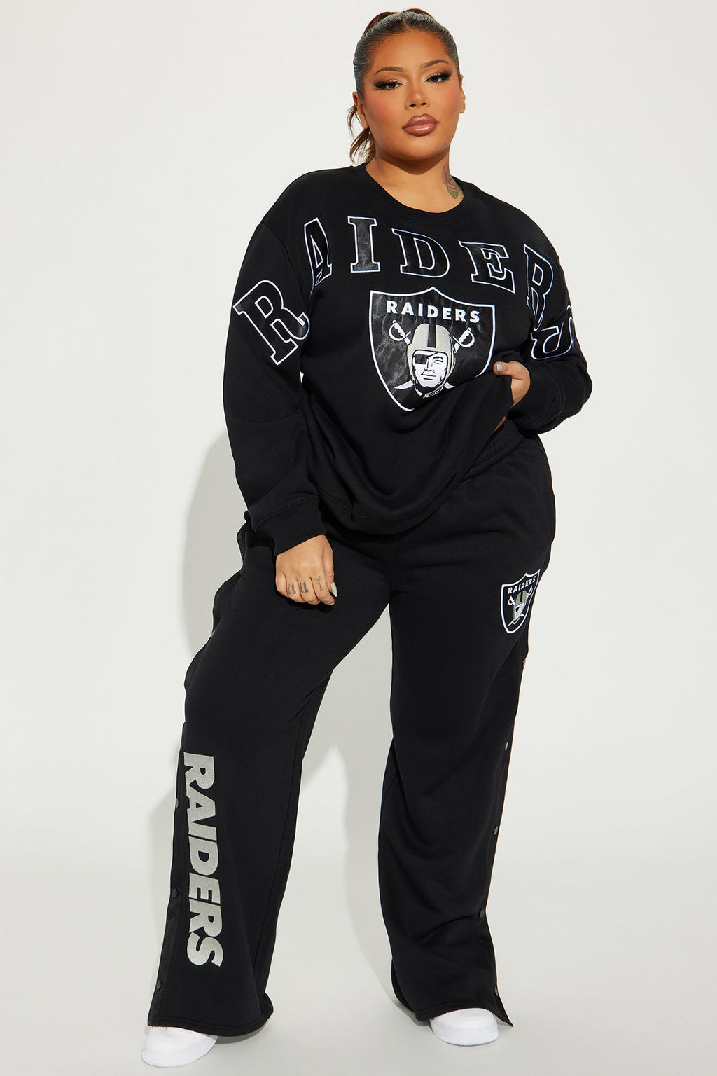 Raiders Snap Button Pants - Black