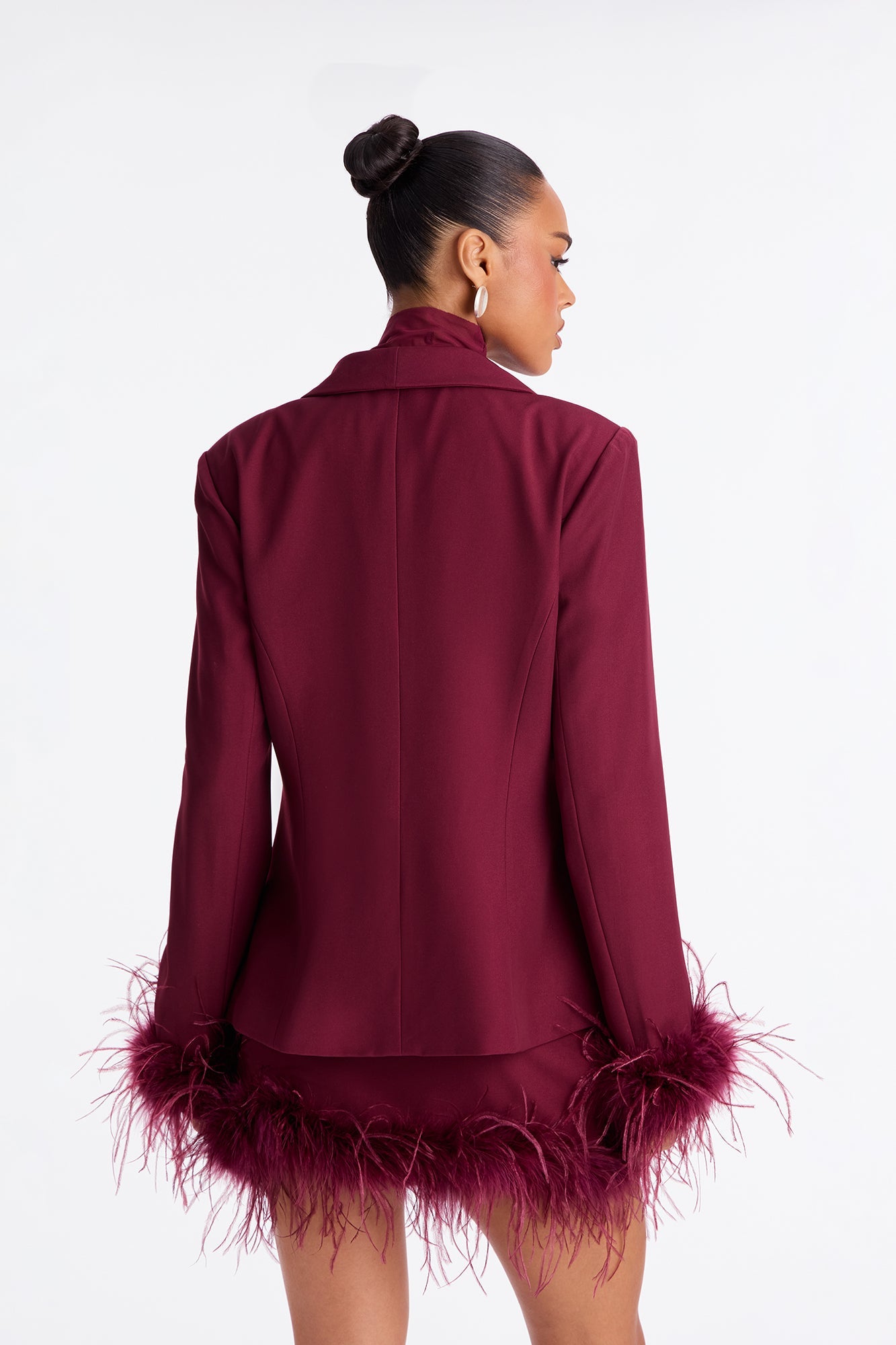 Mariah Fitted Blazer - Burgundy