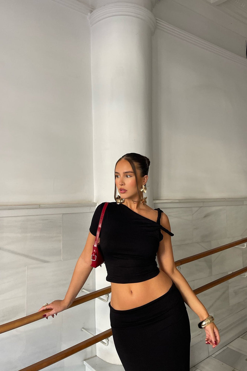 Kendra One Shoulder Top - Black