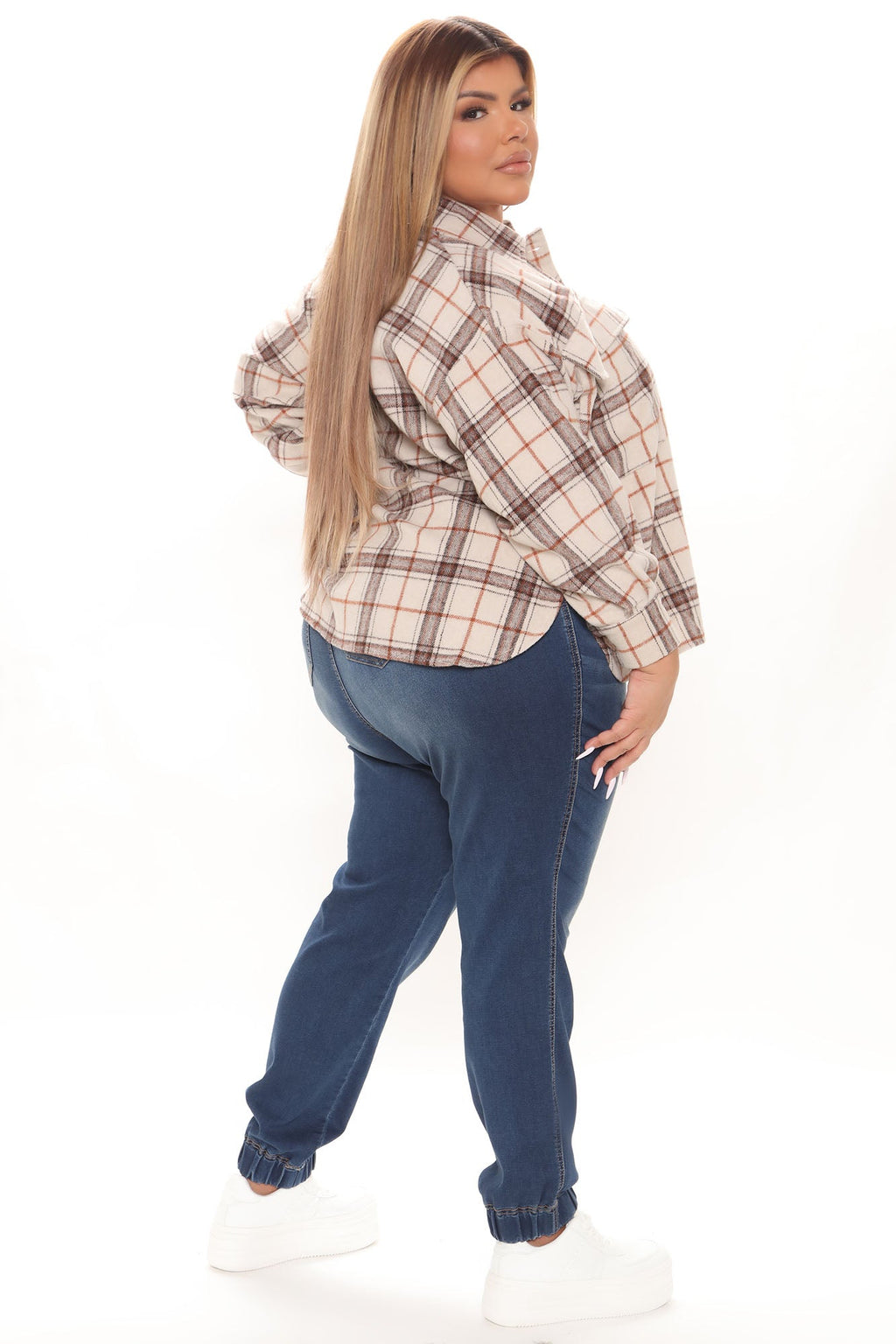 A Soft Touch Knit Denim Joggers - Dark Wash