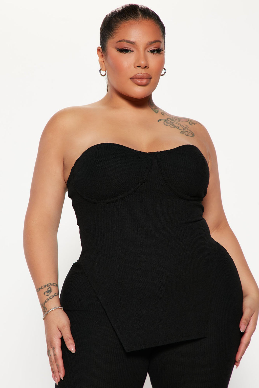 Call My Name Ribbed Pant Set - Black