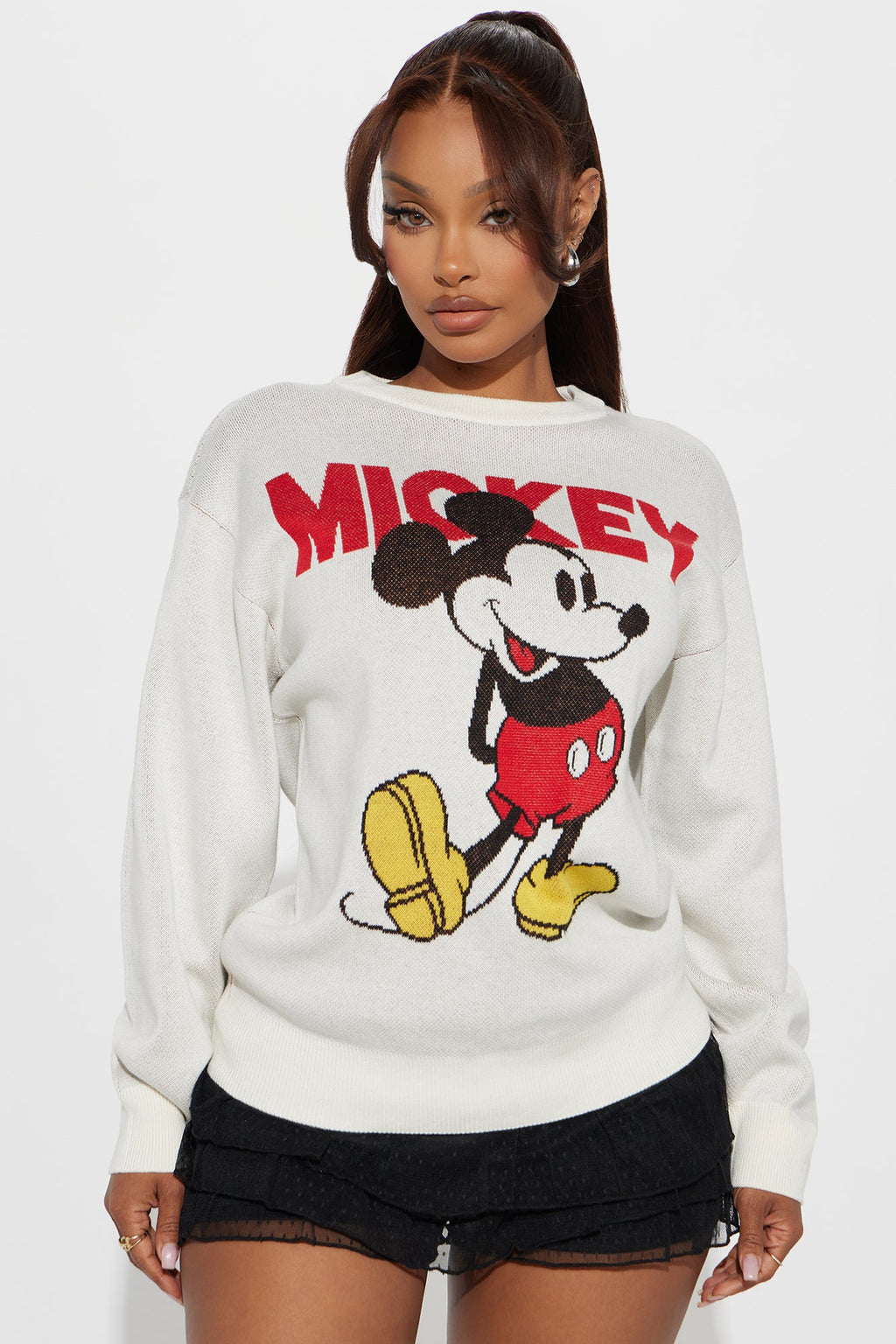 Happy Mickey Mouse Sweater - White/combo