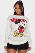 Happy Mickey Mouse Sweater - White/combo