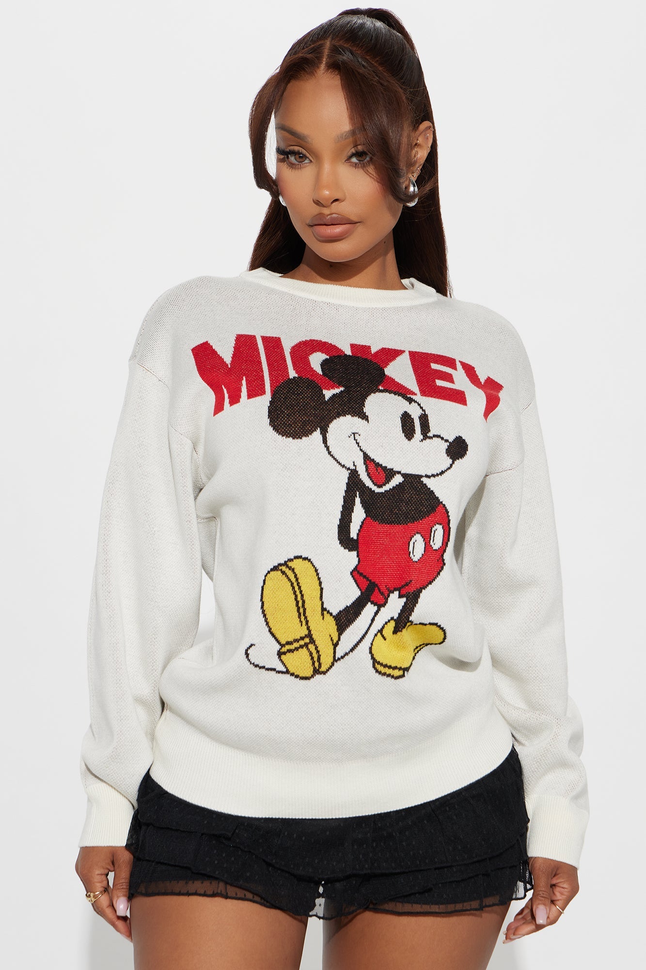 Happy Mickey Mouse Sweater - White/combo
