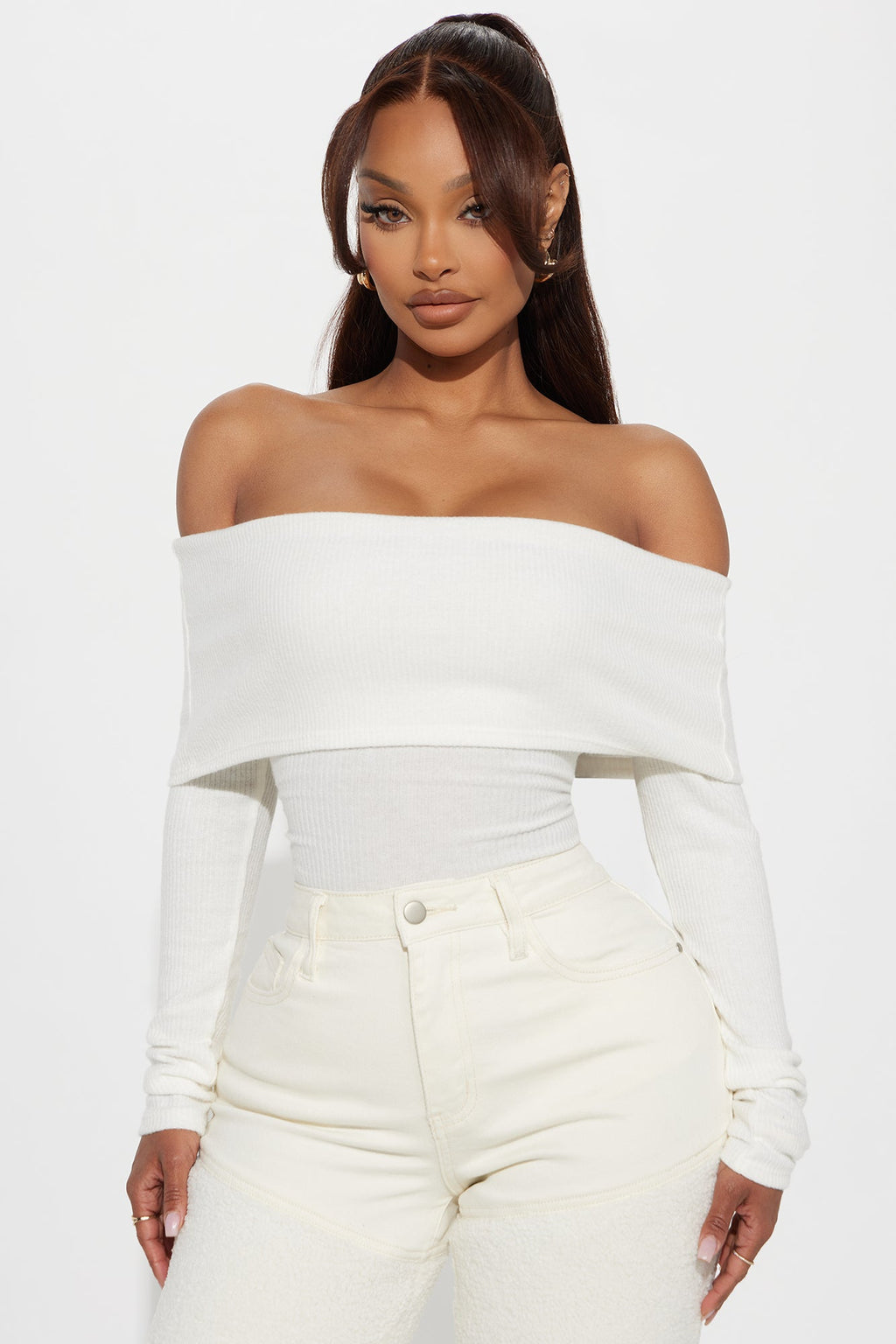 Samantha Sweater Bodysuit - Ivory