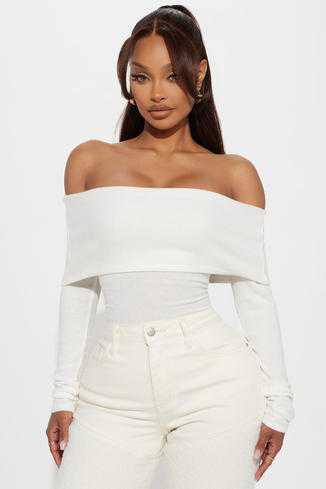 Samantha Sweater Bodysuit - Ivory