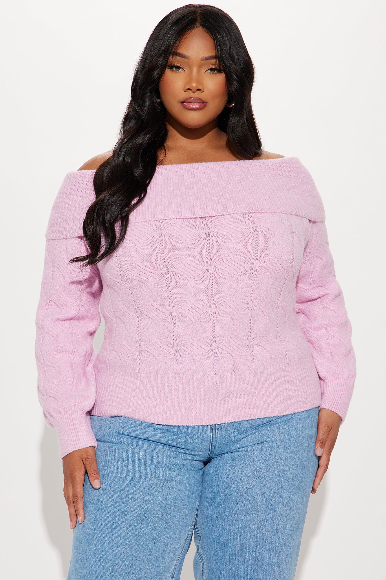 Mila Off Shoulder Sweater - Pink