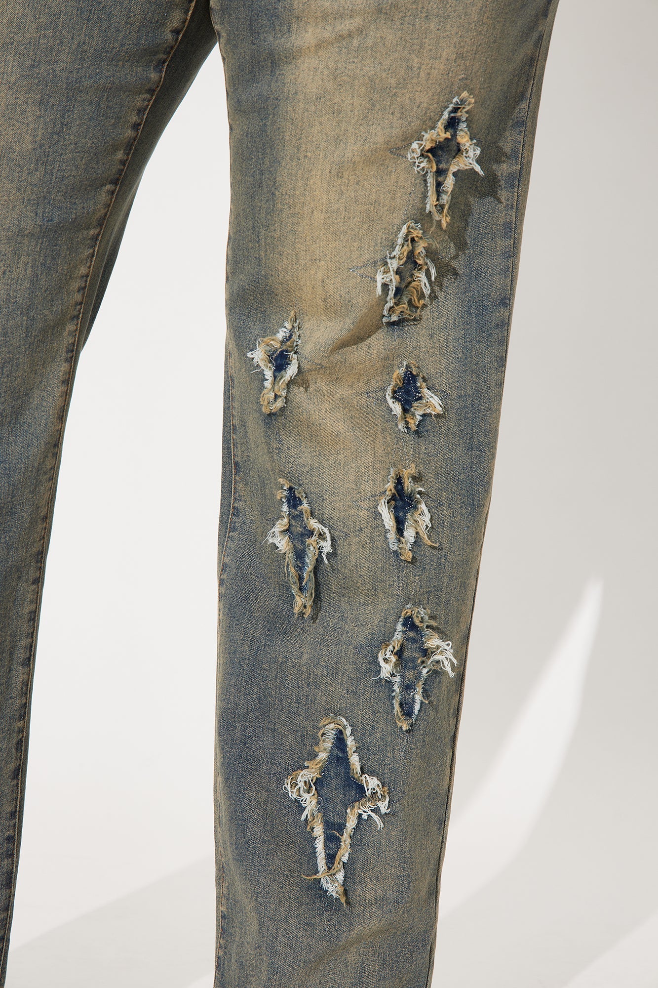 Sara Star Stretch Tinted Straight Leg Jeans - Vintage Wash