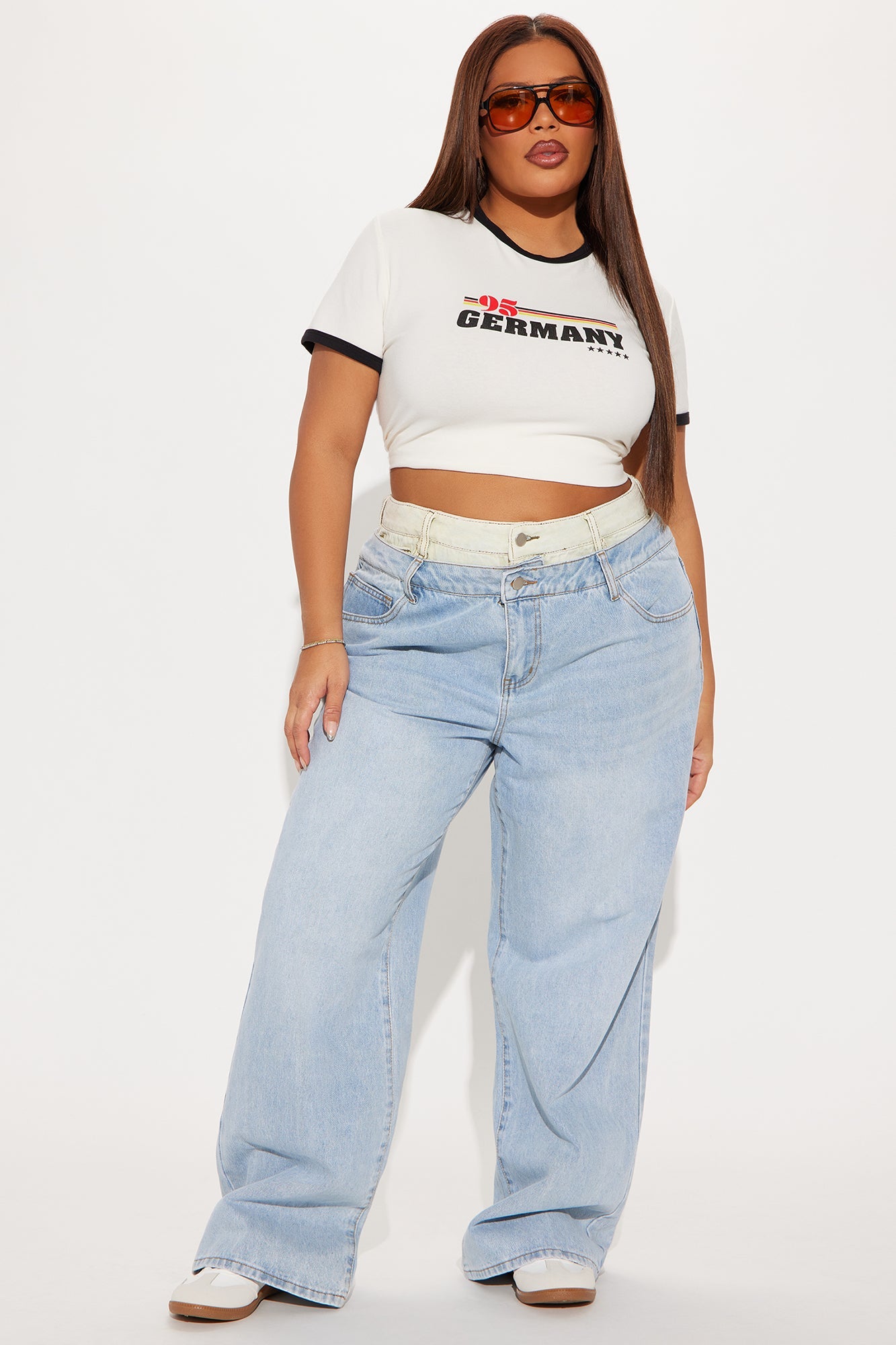 Gone Viral Double Waistband Baggy Jeans - Light Wash