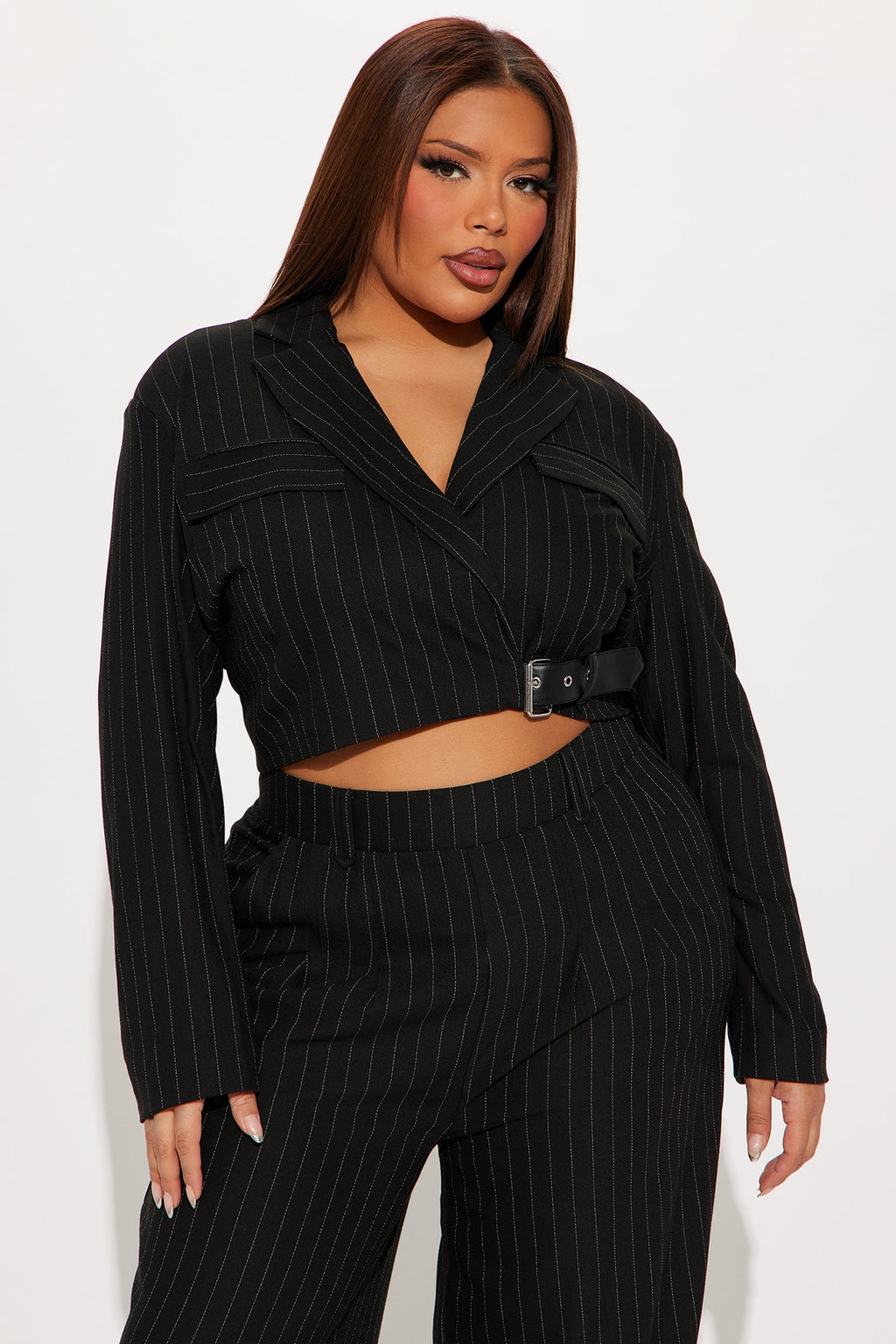 Breakeven Pinstripe Blazer - Black