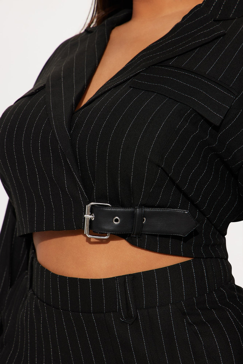 Breakeven Pinstripe Blazer - Black