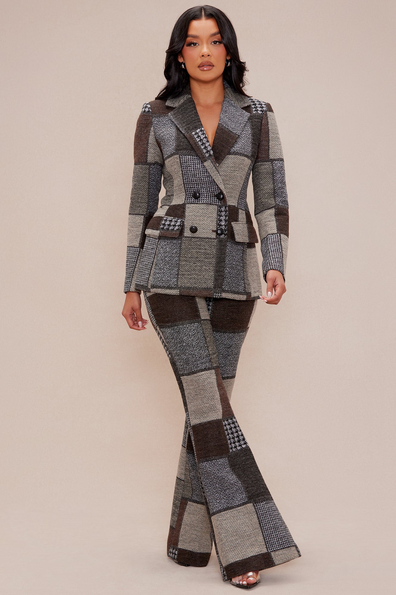 Harriet Patched Blazer - Grey/combo