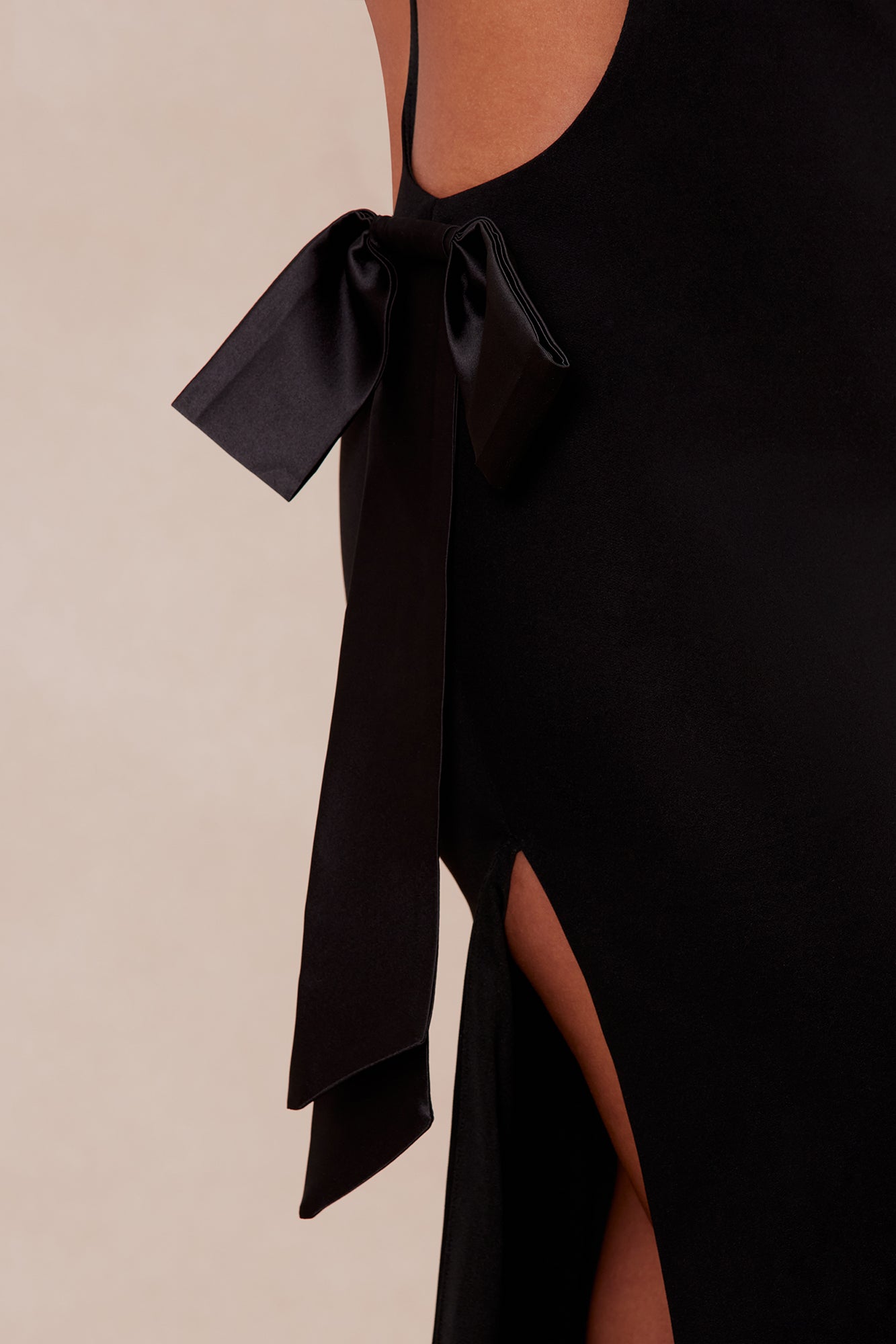 Celine Cut Out Bow Maxi Dress - Black