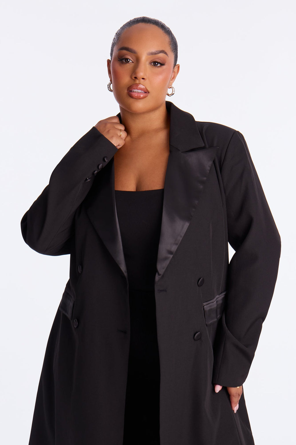 CiCi Stretch Tailored Straight Leg Jeans - Black