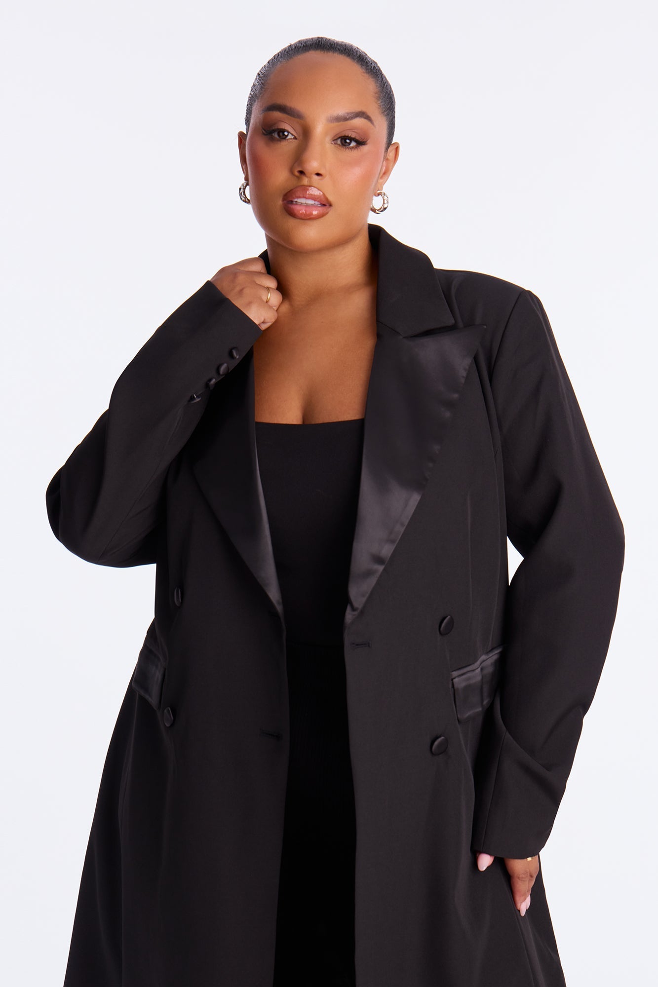 CiCi Stretch Tailored Straight Leg Jeans - Black