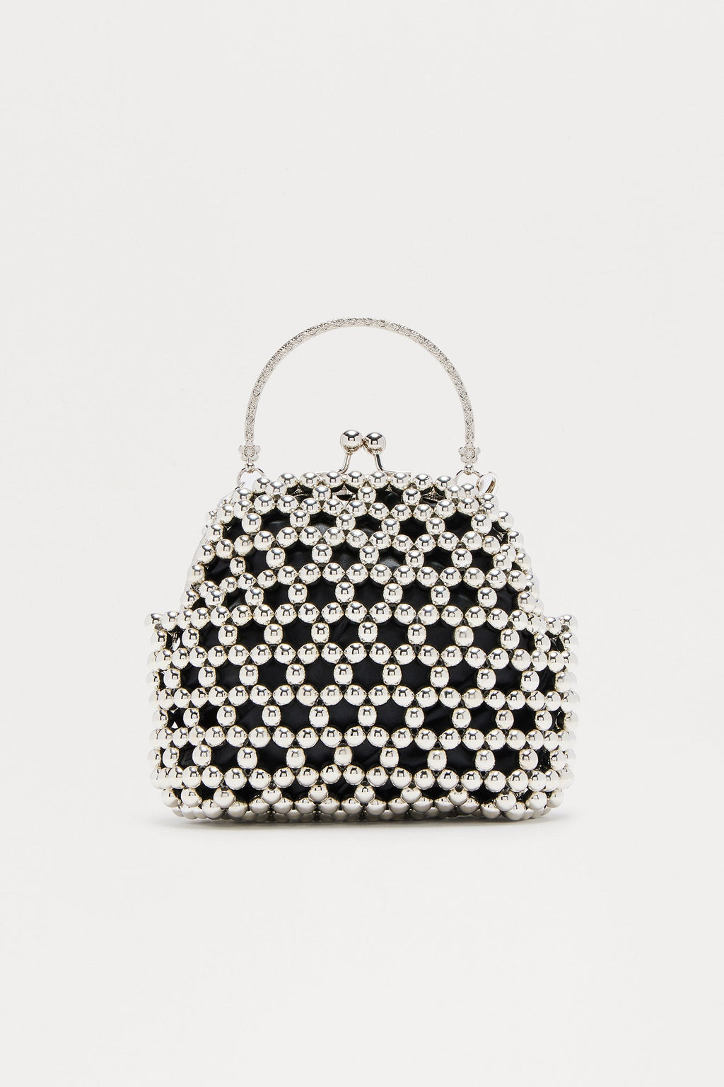 Pretty Penny Beaded Clutch - Silver