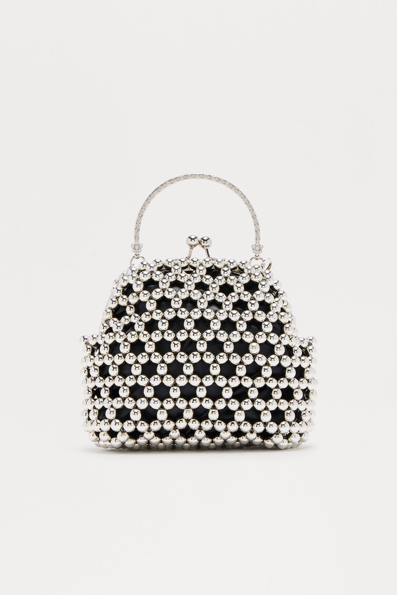 Pretty Penny Beaded Clutch - Silver