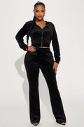 My Favorite Velour Pant Set - Black