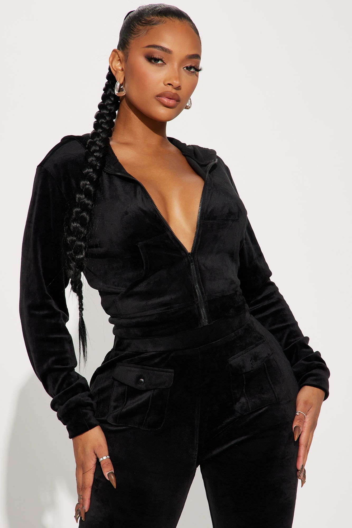 My Favorite Velour Pant Set - Black