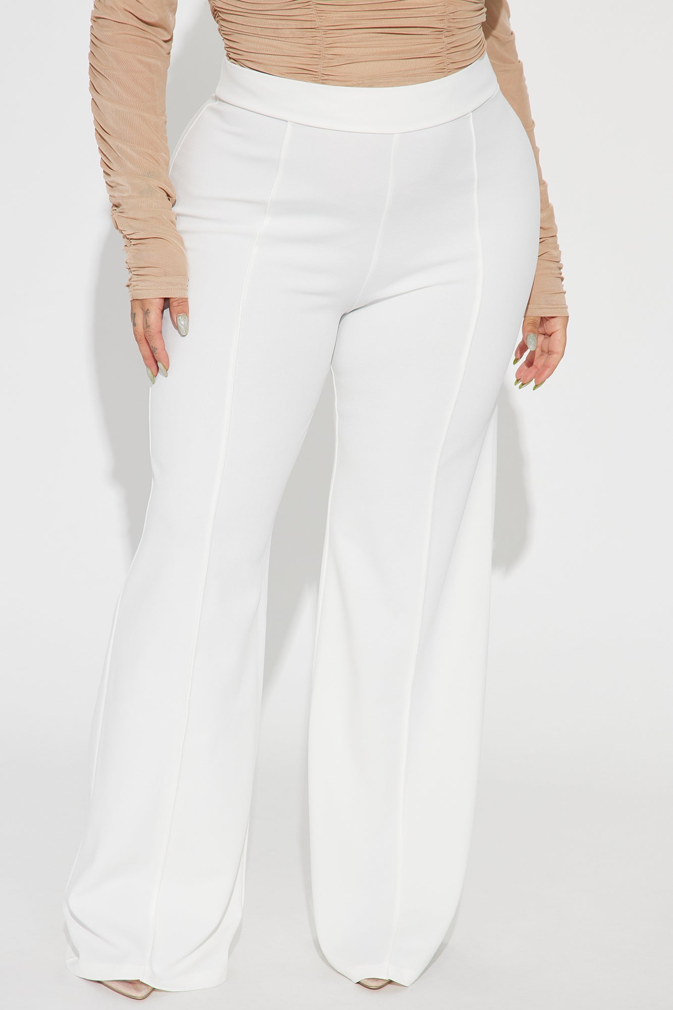 Victoria High Waisted Dress Pants - White