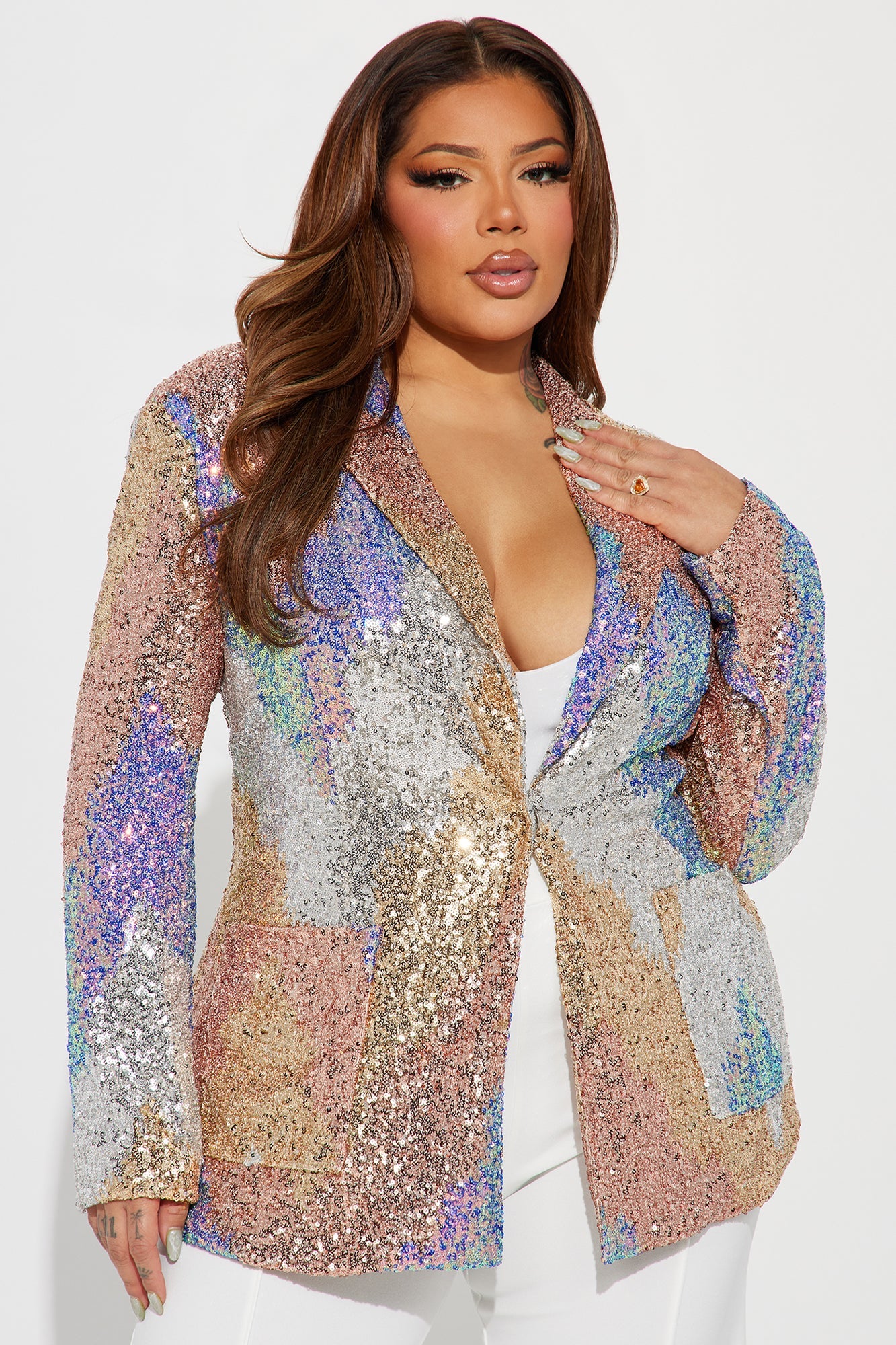 Office Party Sequin Blazer - Multi Color