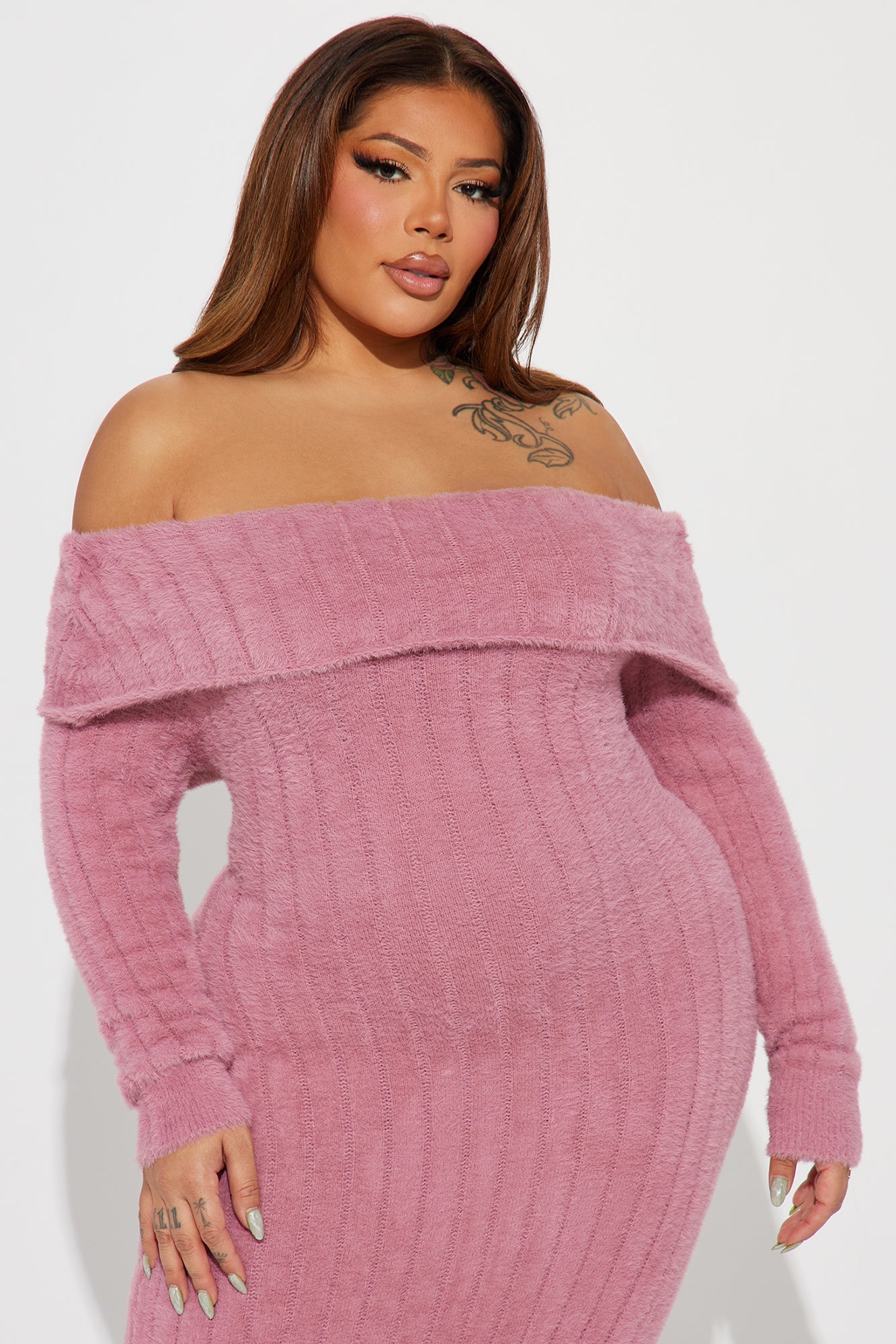 Cara Sweater Maxi Dress - Mauve