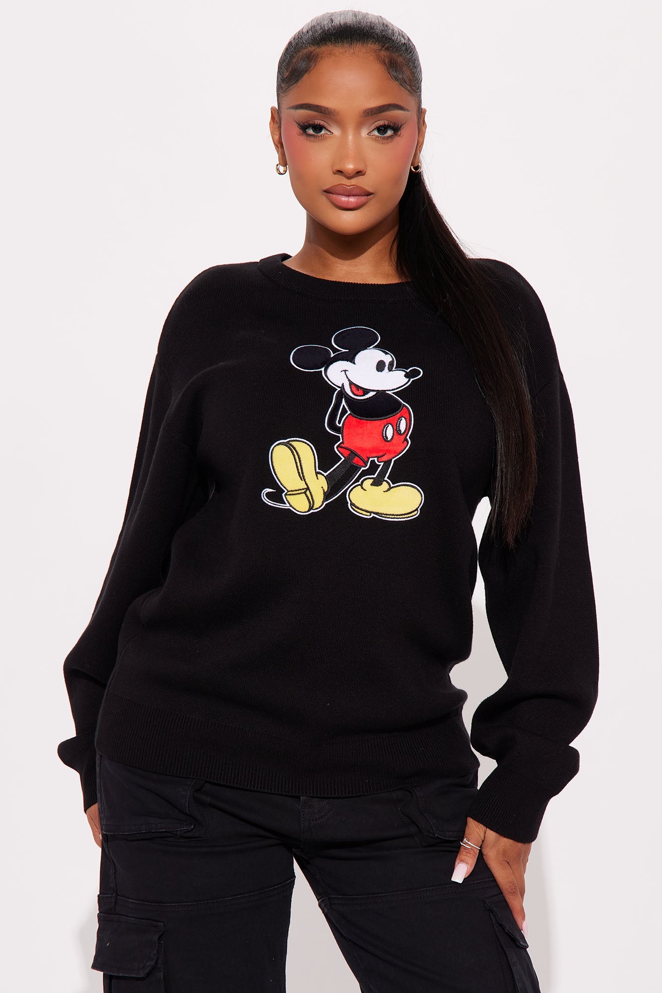 Mickey Mouse Front And Back Sweater - Black/combo