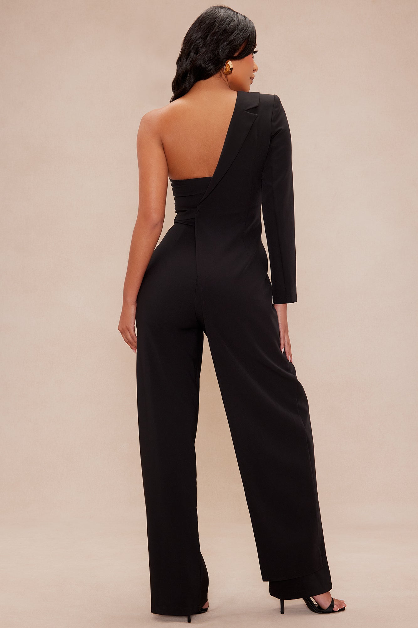Standing On Business Blazer Jumpsuit - Black