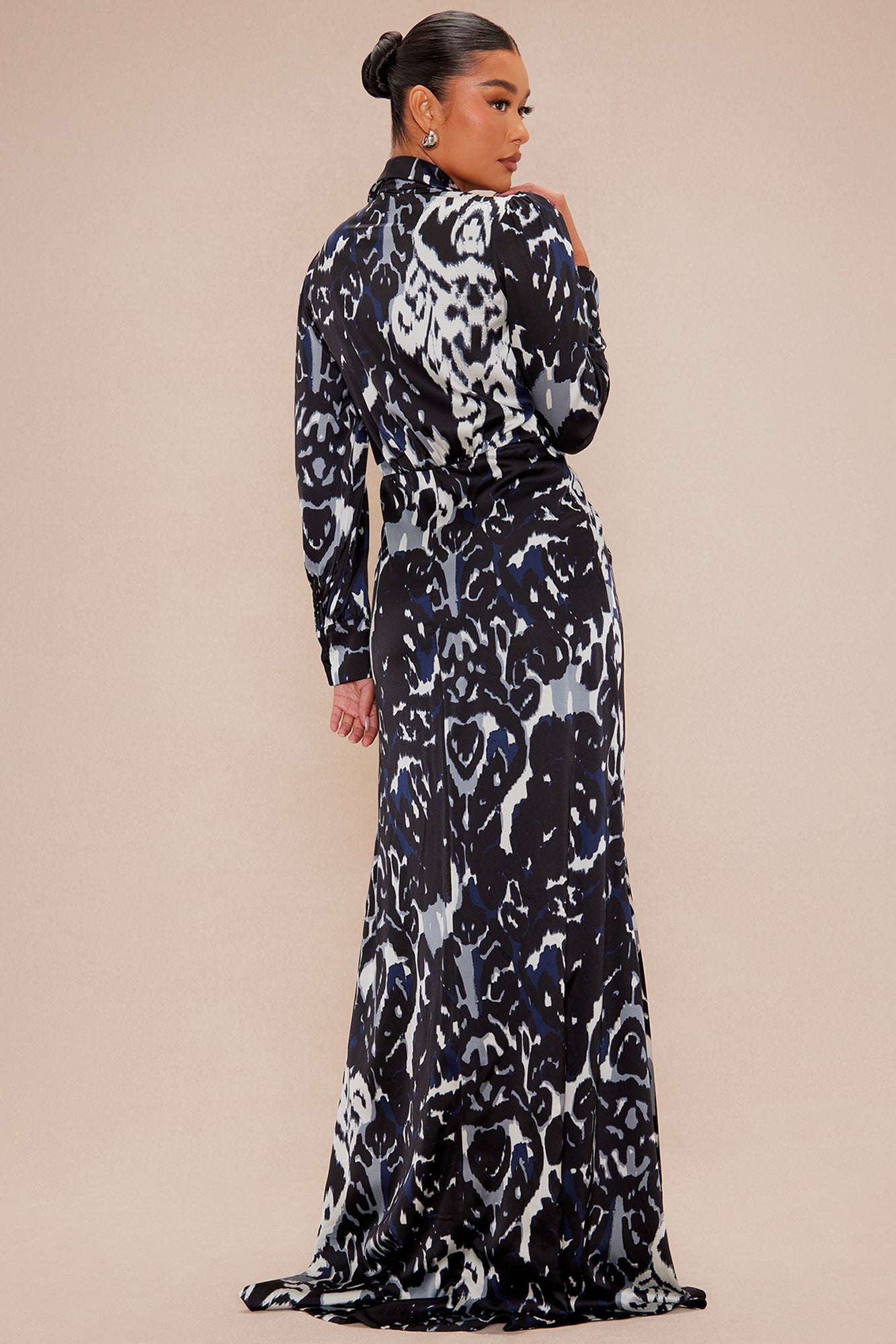 Lienna Satin Maxi Dress - Black/combo