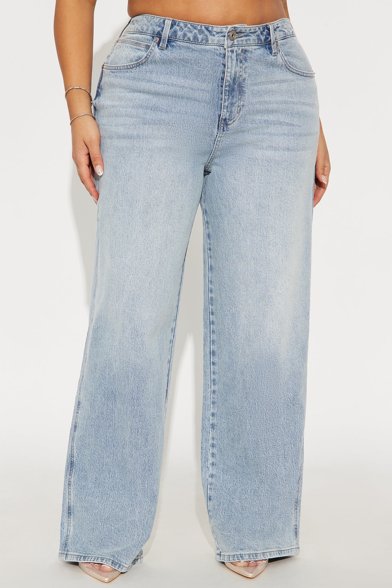 Never Changing Wide Leg Jeans - Light Wash