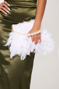 Soft Soiree Feather Clutch - Ivory