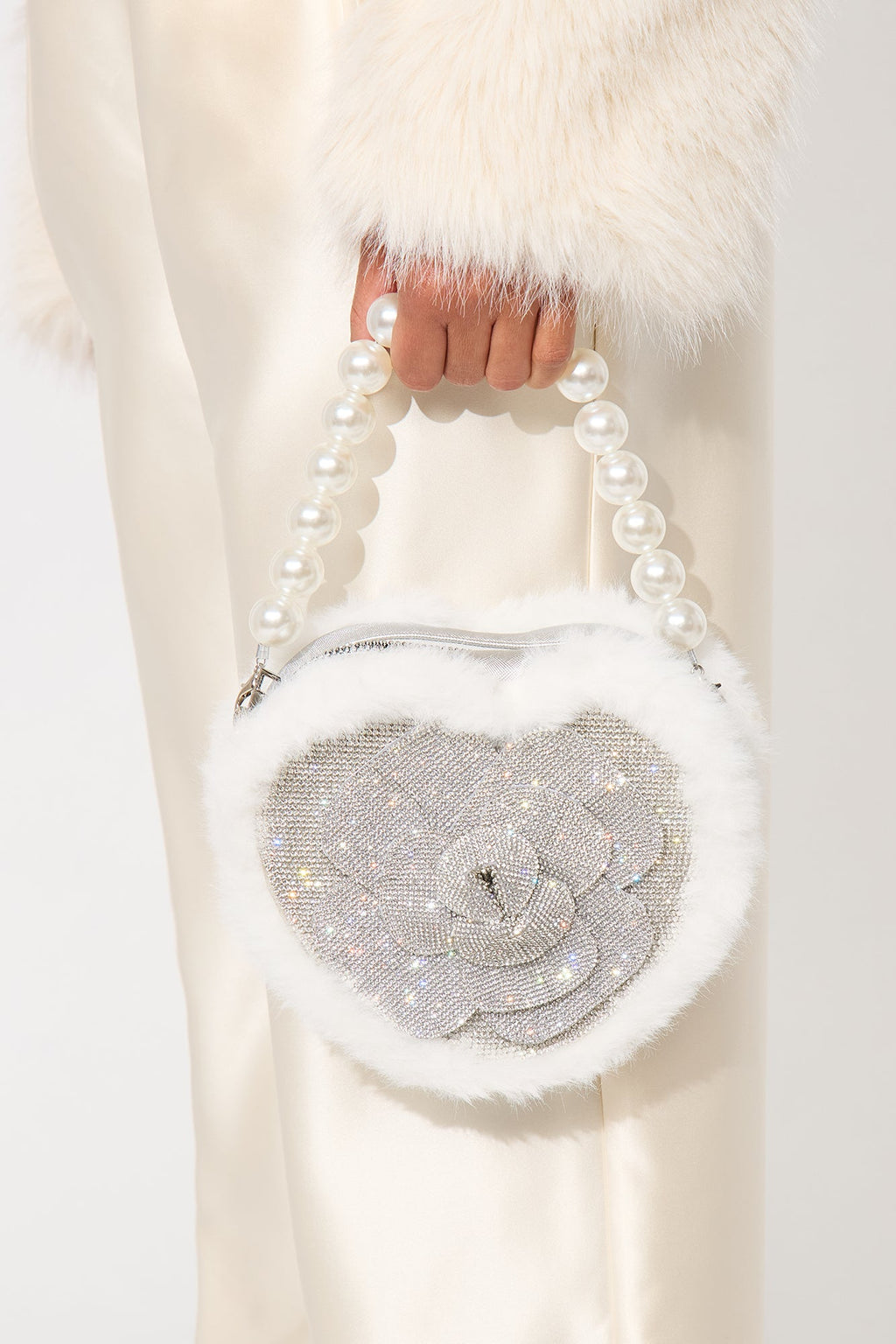 Would You Believe It Rhinestone Satchel - Silver