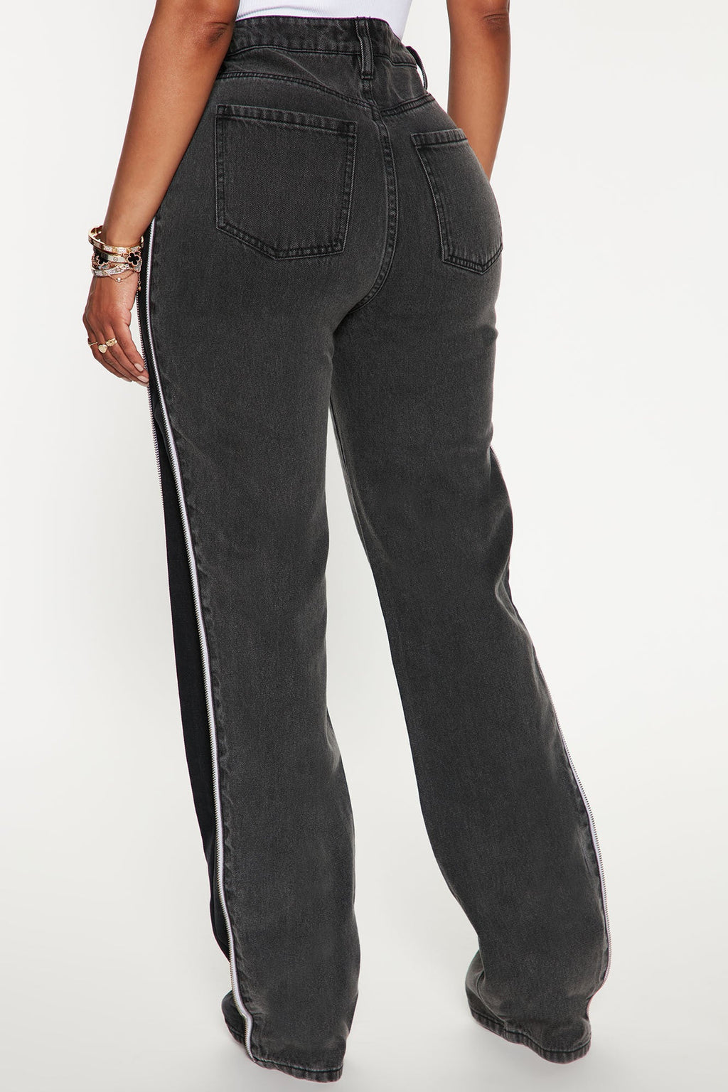 Zip It Up Straight Leg Jeans - Black