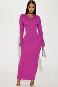 Sara Sweater Maxi Dress - Magenta