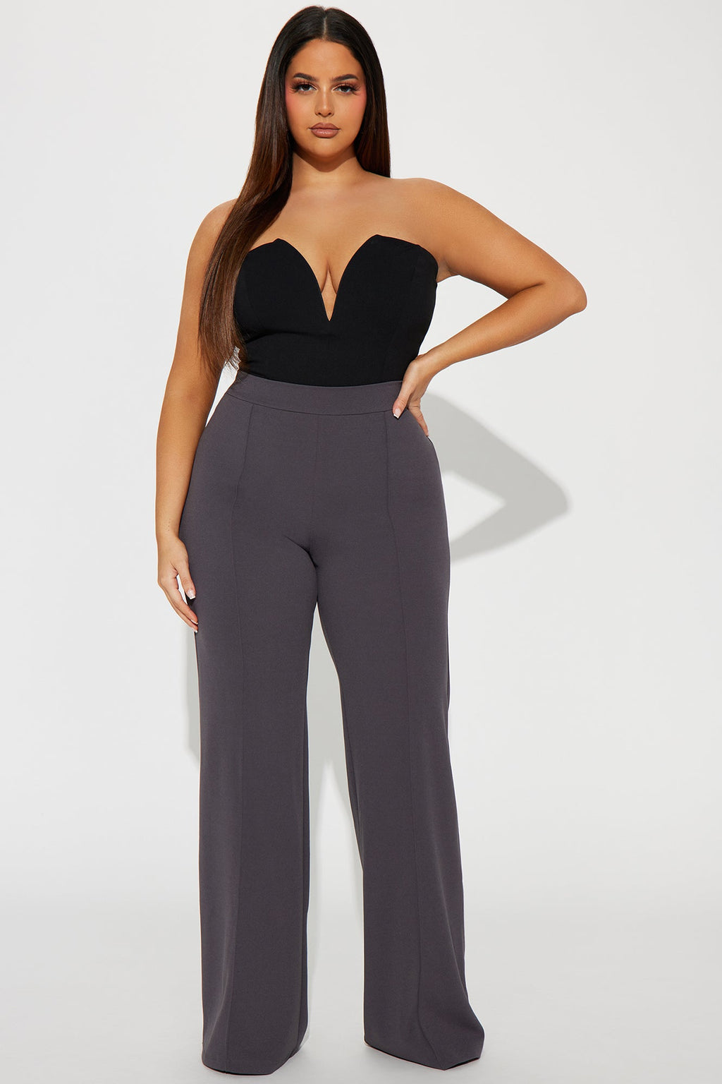 Tall Victoria High Waisted Dress Pants - Charcoal