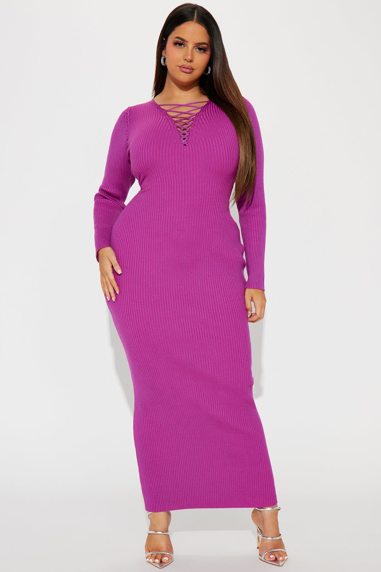 Sara Sweater Maxi Dress - Magenta