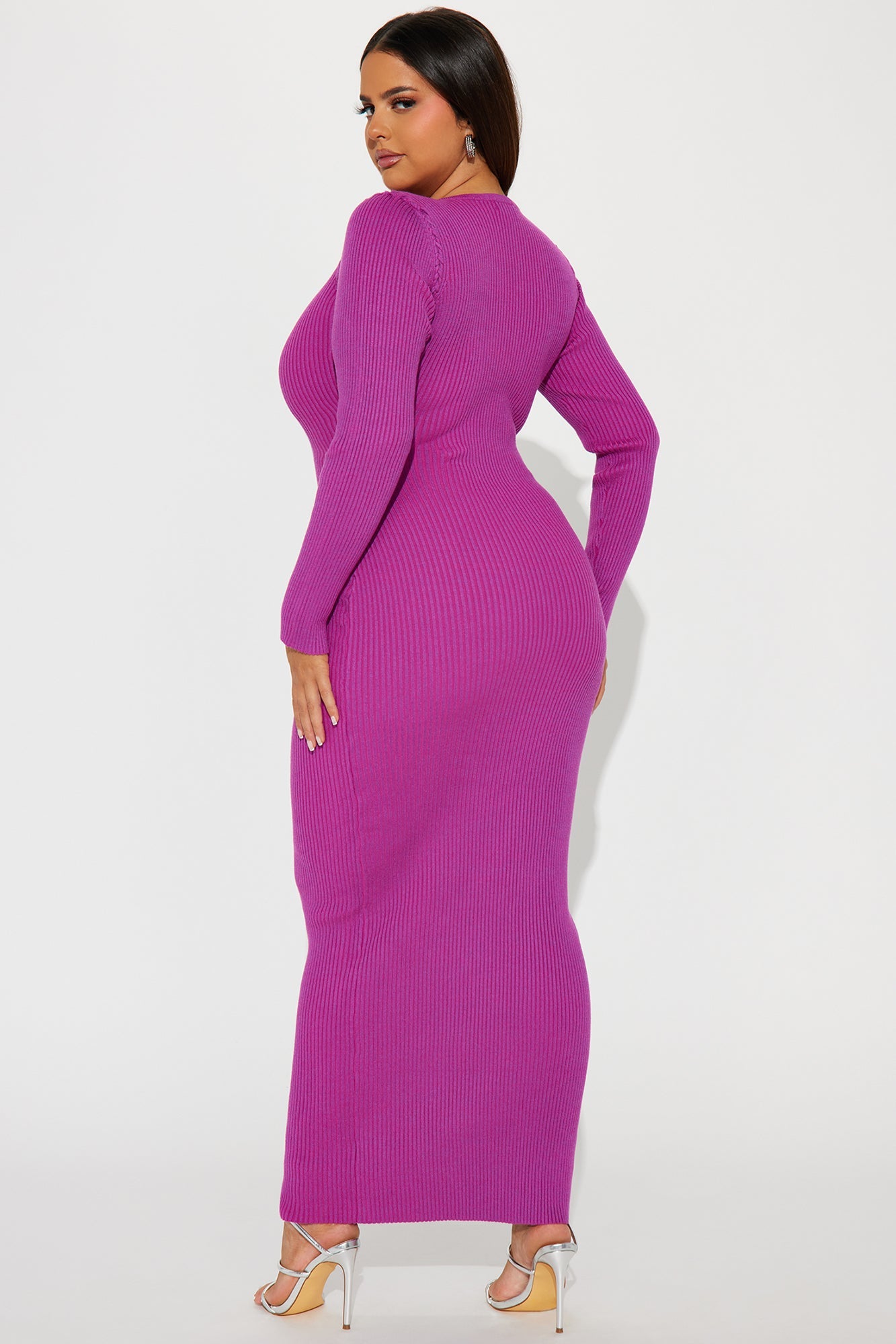 Sara Sweater Maxi Dress - Magenta