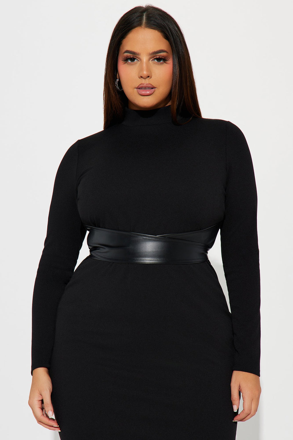 Brianna Belted Maxi Dress - Black