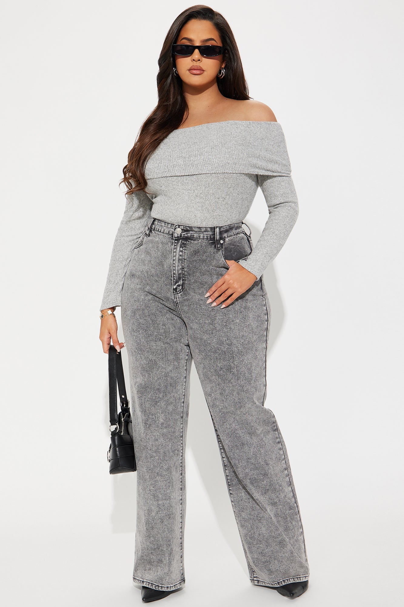 Samantha Sweater Bodysuit - Heather Grey