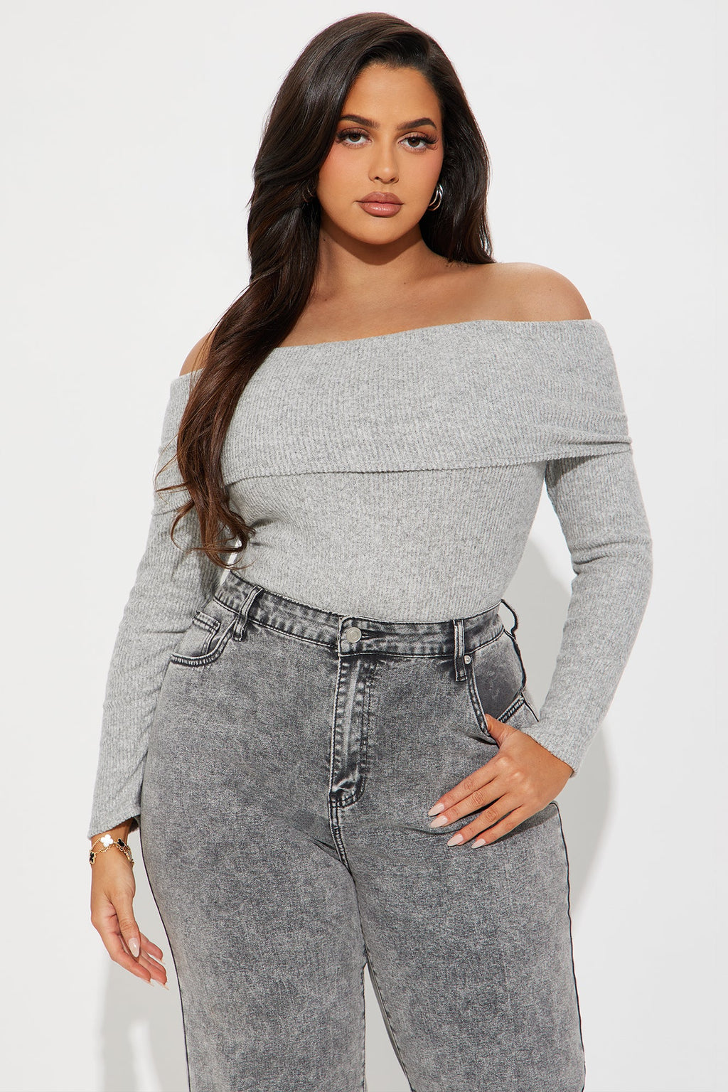 Samantha Sweater Bodysuit - Heather Grey