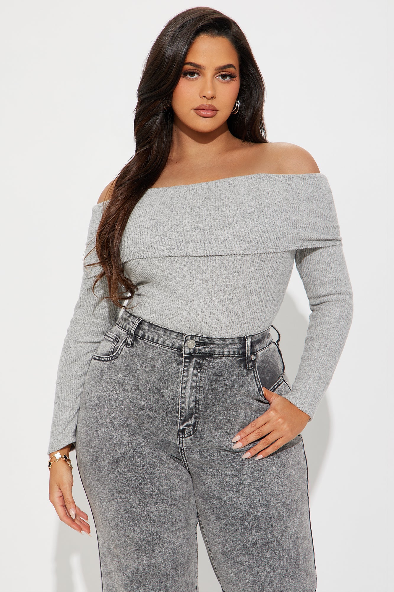 Samantha Sweater Bodysuit - Heather Grey
