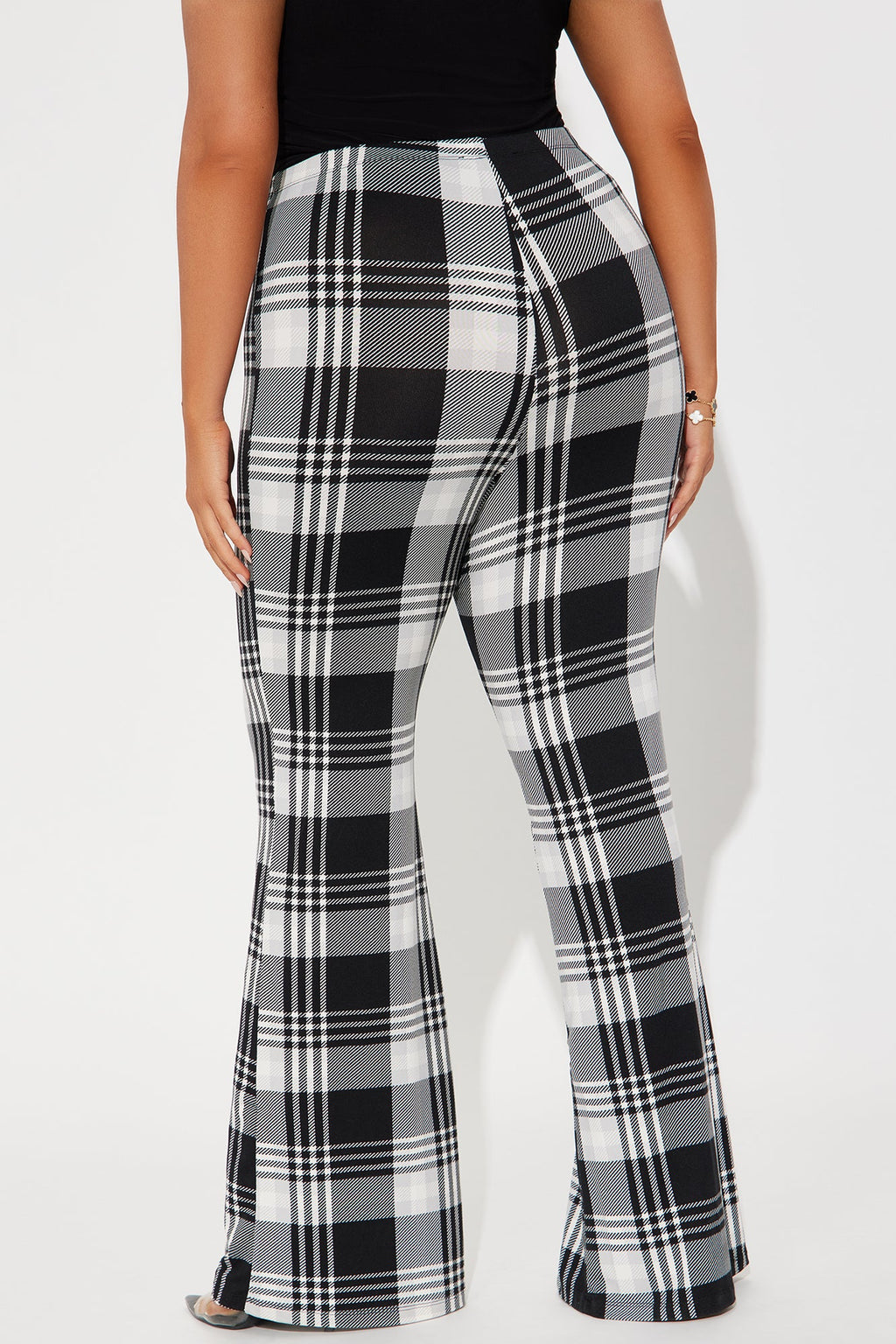Anastasia Plaid Flare Pant - Black/White