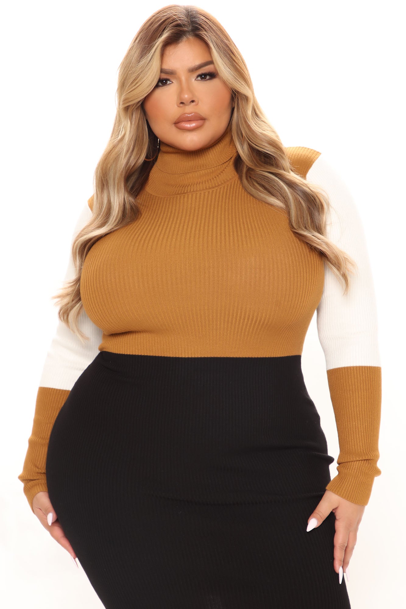 Starting Over Sweater Mini Dress - Black/combo