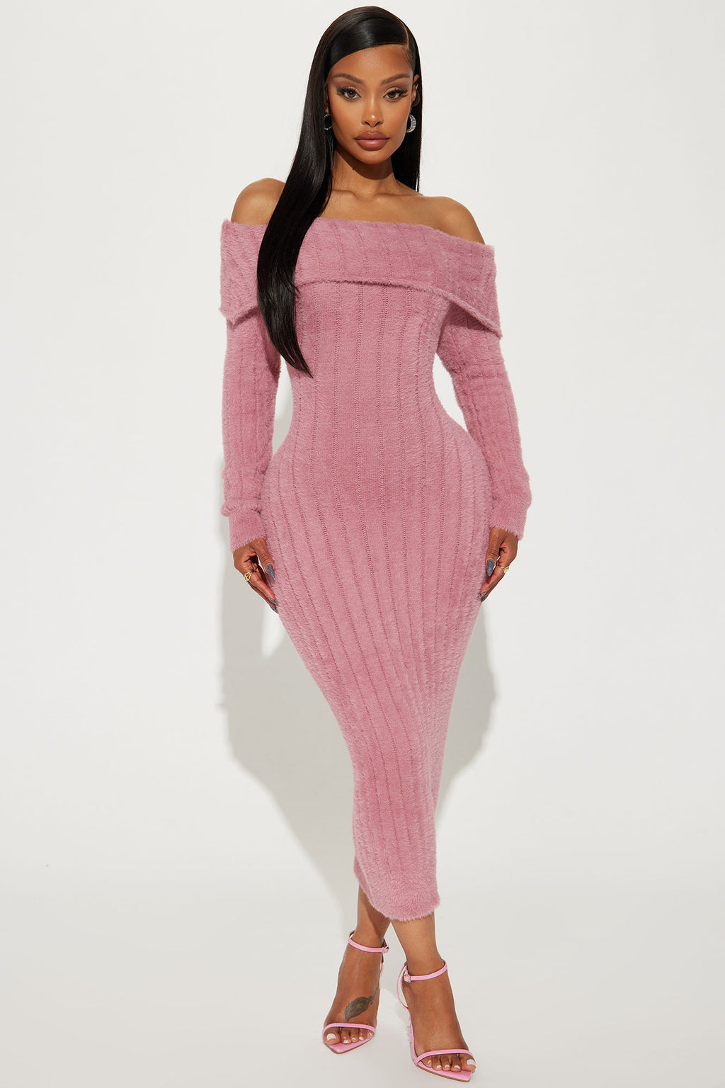 Cara Sweater Maxi Dress - Mauve