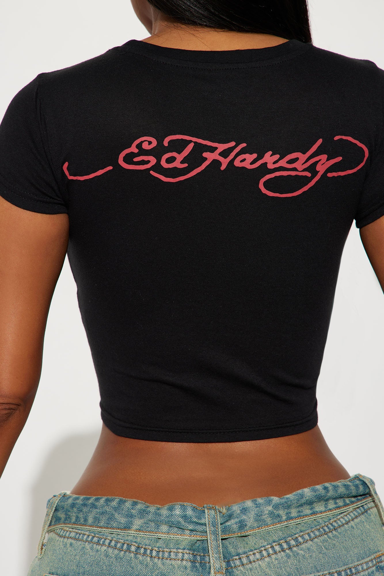 Baby Devil Ed Hardy Rhinestone Tee - Black